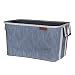 CleverMade Collapsible Fabric Laundry Basket - Durable Pop Up Storage Organizer with Handles - Space-SAVING XL Clothes Hamper with Sturdy Frame, Navy/Grey