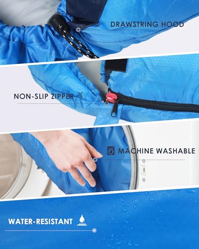 image for JEAOUIA Sleeping Bag for Kids Adults Boys Girls Youth, Cold&Warm Weath