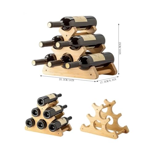 Soporte para botellas de vino modelo B de madera miniatura 2