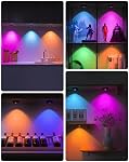 WILLED Rechargeable RGB Puck Lights with Remote Control, 1200mAh Battery Operated Tap Lights, Dimmable Touch Under Cabinet Lighting, Wireless Push Lights, LED USB Shelf Light (6 Pack)