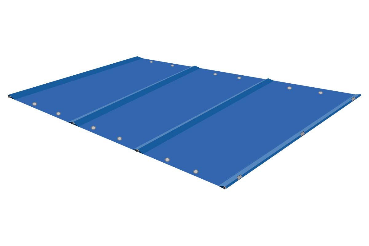 ANKO PLANEN Prostokątna rolowana plandeka zabezpieczająca na basen – maksymalne bezpieczeństwo przez cały rok – SafeDeluxe – bez prętów (4,8m x 6m, Niebieski)