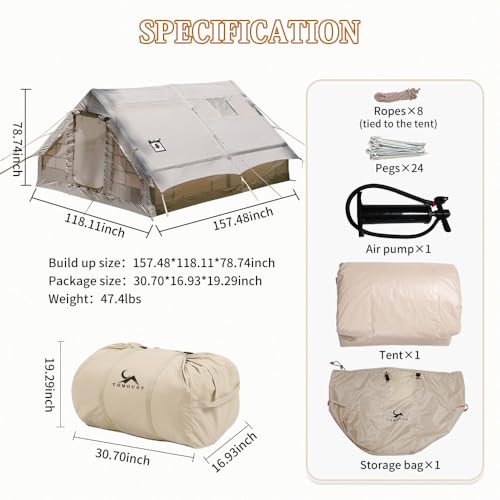 Carpa inflable para camping TOMOUNT para 6-8 personas miniatura 6