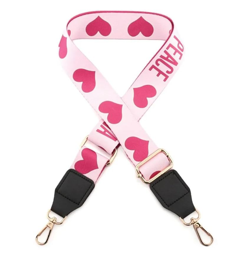 Purse Strap Replacement Crossbody Wide Shoulder Sling Side bag Strap Adjustable Canvas Straps Handbag Strap Replacement Belts (Pink_Heart)-image-18