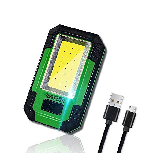 WARSUN Portable LED Rechargeable Work Light,Magnetic Base & Hanging Hook, 30W 1200Lumens Super Bright, 5000K, for Car Repairing, Camping, Hiking, Backpacking, Fishing, Hurricane, GREEN