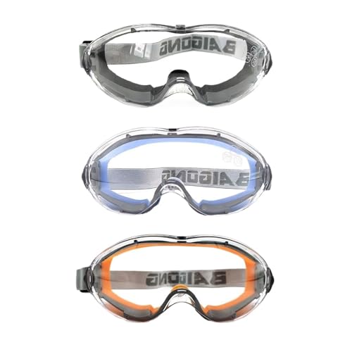ALADDINLUX Industrial Grade Safety Goggles, Anti Fog Clear Lens Lab Goggles Fit Over Glasses for Men and Women Eye Protection