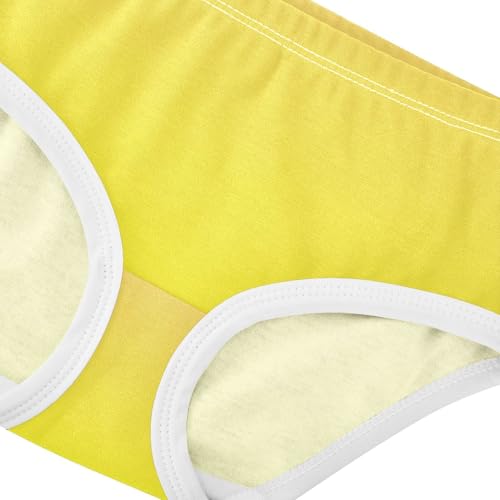 Joisal Yellow Gradient Ombre Little Girl Panties Toddler Underwear Floral Cotton Fun Undies Kids Briefs 2t4