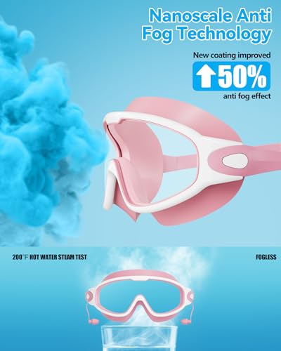 Image of Aegend New Adult Wide View Swim Goggles, Anti-Fog /UV No Leak Swimming Goggles with Ear Plugs for Men & Women