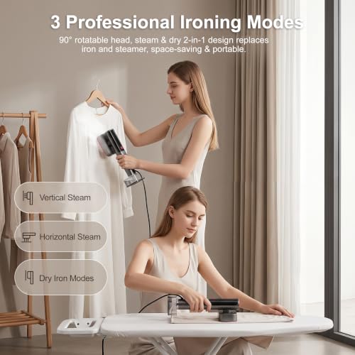 Neliangia Steamer for Clothes, 10s Fast Heat-Up Travel Steamer, 3-in-1 Dry Steam Iron Modes, 220ml Water Tank, Self-Cleaning & Auto Shut-Off Portable Clothes Steamer Handheld - image 5