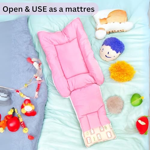 Image of VoiDrop Velvet Baby Carry Bed Infant Lounger Sleeping Bag 3 in 1 for New Born Babies | Baby Portable Travelling Bed for Infants Premium QULAITY with Super Soft Inner (Rose Pink)