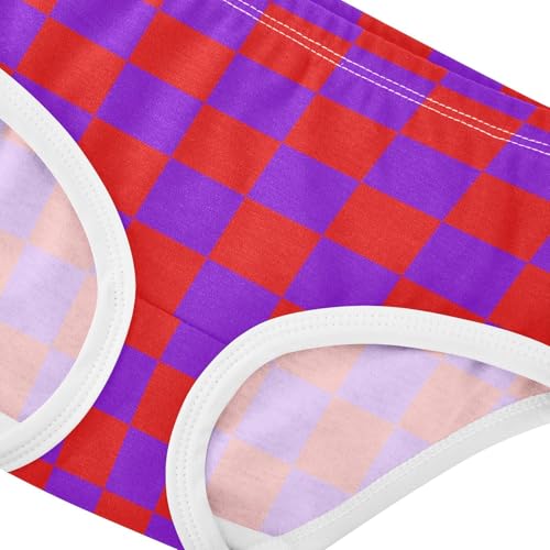 Red and Lavender Buffalo Checkered Toddler Girls's Underwear 2T4