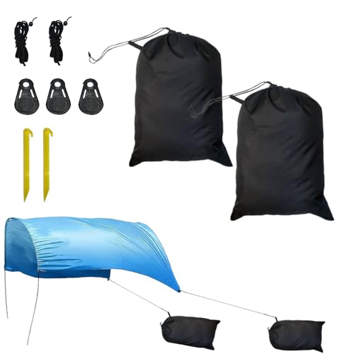 2 Pack Beach Shade Accessories for Shibumi - Beach Canopy Wind Assist Kit No Wind Sun Canopy Assist Creates Stable Tent-Like Shade with Sandbags Elastic Tie-Down Cords & Stakes(Canopy NOT Included)