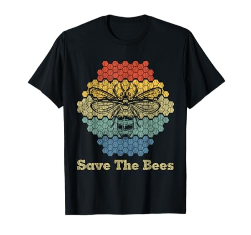 Retro Vintage Bumble Bee Save The Bees Keeper Climate Change T-Shirt