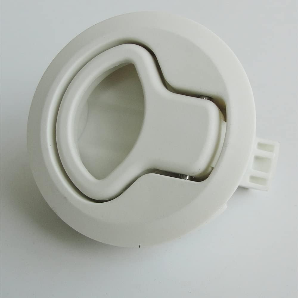 Marine Hatch Latch - 1/4" Round for Boat Deck RV Cabinet Door Drawers - 2 Pack (Off-White, Non-Locking)