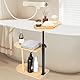 uyoyous 3-Tier freistehende badewannenablage, Höhenverstellbarer Badewanne Beistelltisch, Bathtub Tray mit Handy-Halter und Glashalter für Badezimmer Badewanne, 40X22X82 cm
