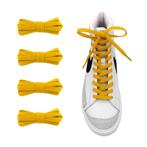 Image of UamGlsob 2 Pairs 5 /16 inch Flat Elastic Shoe Lace, 27 inch-72 inch Length Stretch Shoelaces Strings Replacement for High /Low Top Sneakers