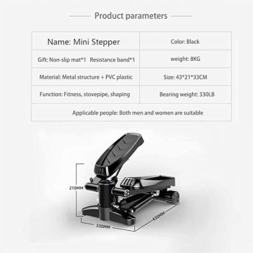 Image of Mini Stepper Fitness Cardio Exercise Trainer Stair Stepper Twisting Machine with Resistance Bands Monitor for Full Body