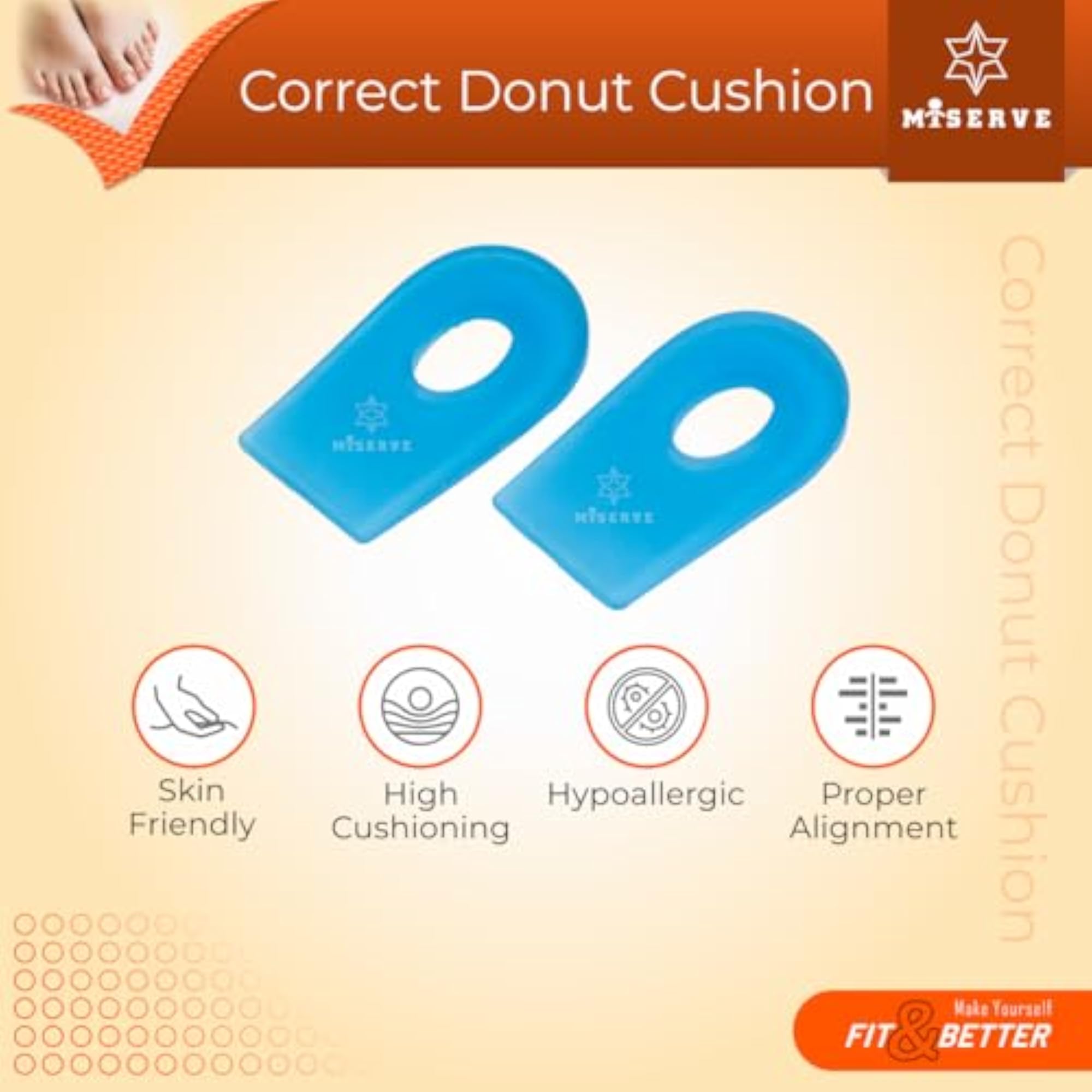 Correct Donut Heel Cushion, Silicone Gel Heel Cups