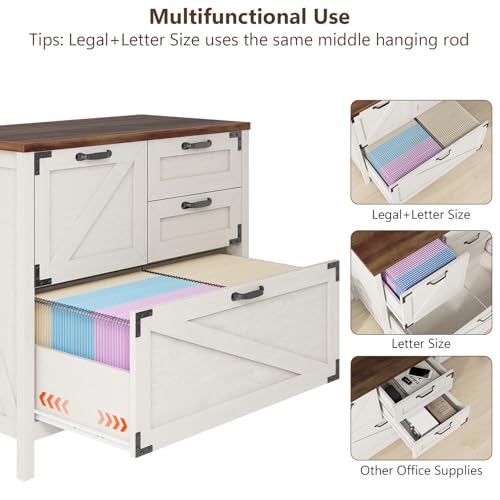 Lateral-File-Cabinet-with-4-Drawers-Farmhouse-File-Cabinet-for-LetterLegalA4-Size-Hanging-Files-Large-Wood-File-Storage-Cabinets-Printer-Stand-for-Home-Office-Cabinet-Rustic-White Lateral File Cabinet with 4 Drawers Farmhouse File Cabinet for LetterLegalA4 Size Hanging Files Large Wood File Storage Cabinets Printer Stand for Home Office Cabinet Rustic White