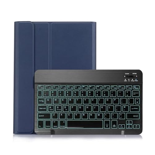 Étui en cuir PU avec clavier rétroéclairé amovible pour protéger et taper sur Samsung Tab S7 Plus