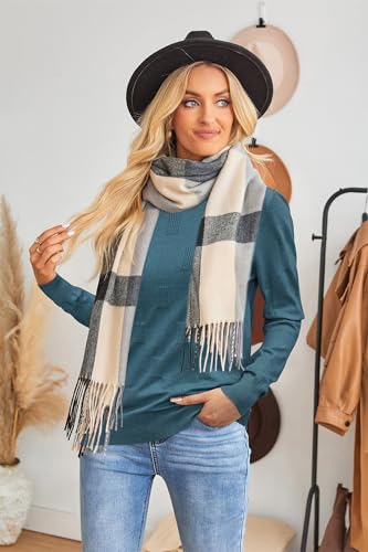 Image of Arach&Cloz Women's Soft Knit Sweater Fall Dressy Casual Pullover Tops