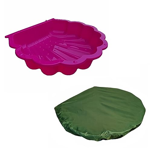Coquillage à eau, bac à sable, avec couvercle, au choix, magenta avec bâche de recouvrement