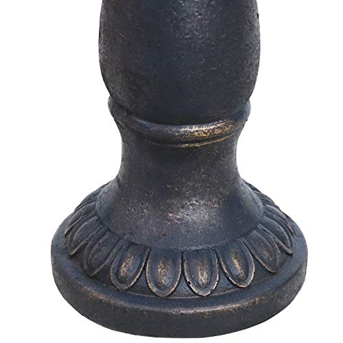 Sunnydaze Façade Du Soleil 26-Inch Glass Fiber Reinforced Concrete Bird Bath - Blue/Gray #TOP6