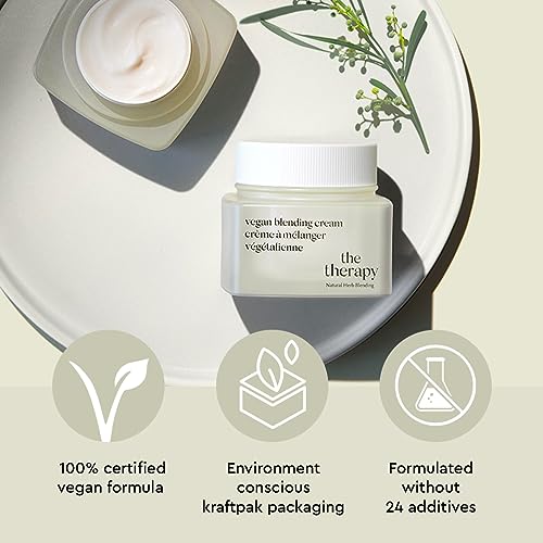 The Face Shop The Therapy Vegan Blending Cream Face Moisturizer - Soothing, Anti-Aging, Anti-Wrinkle, Firming Cream - Refillable - Face Cream Ideal for Sensitive & Dry Skin - Korean Skin Care - Image 5