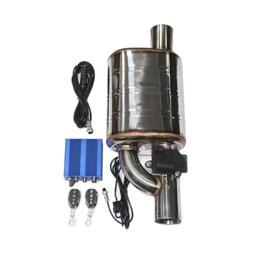 Embout échappement silencieux universel 51mm en acier inoxydable avec valve à télécommande gauche