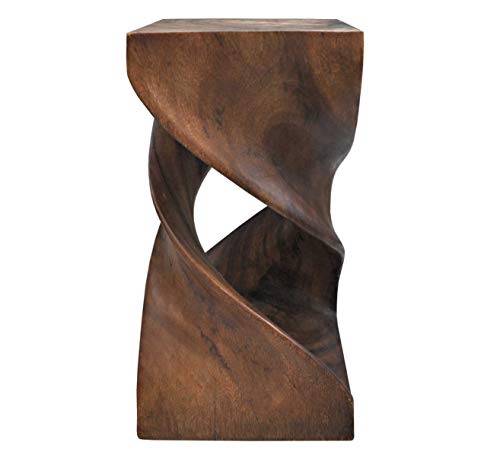 Wilai Tavolino da tavolo con supporto per fiori, sgabello, comodino, colonna di fiori, elemento decorativo in legno di acacia cerato, design straordinario (13413 – altezza 76 cm)