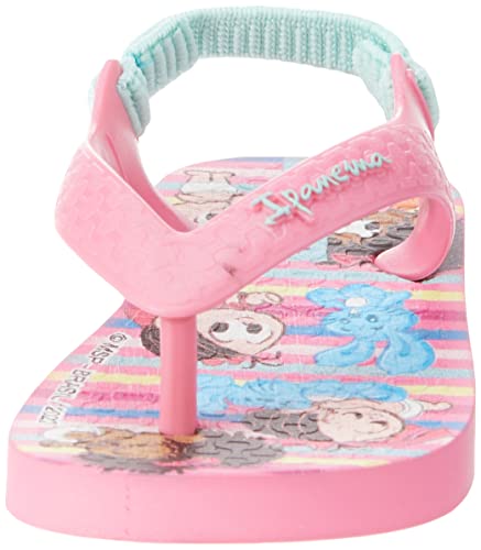 Chinelo Turma da Mônica, Ipanema Kids, Bebê Unissex, Rosa/Verde, 23/24