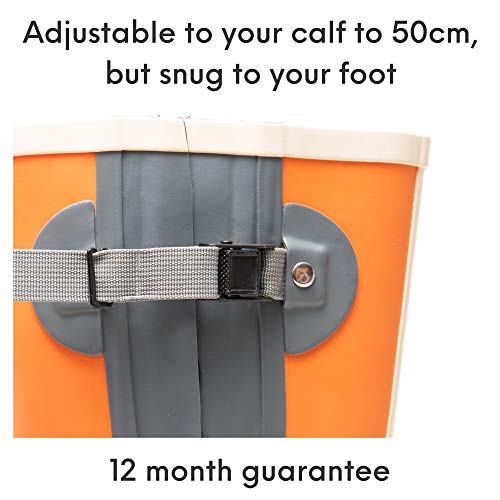 Ladies Wide Leg Wellies - Wellington Boots Ladies For Wearing With Jeans Or For Wide Calf Women - Waterproof Wellies - Tango Orange - Uk Wellies Size 7 - 4