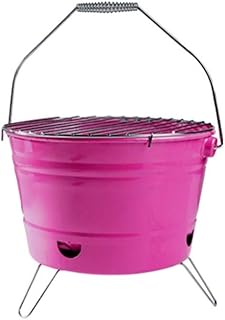 JJFIRE Brasero, Pozo De Fuego Brasero De Carbón De Leña Estufa Estufa Asada A La Parrilla Hogar Calentador De Oficina for Barbacoa (Color : Rosado)