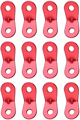 TRIWONDER Aluminum Alloy Guyline Cord Adjuster Tent Tensioners Rope Adjuster for Tent Hiking Camping (Red (2 Holes) - 12 Pack)