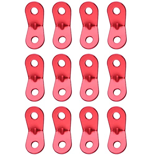 Triwonder Aluminum Alloy Guyline Cord Adjuster Tent Tensioners Rope Adjuster For Tent Hiking Camping (Red (2 Holes) - 12 Pack) #TOP1