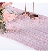 Sajoo Cheesecloth Gauze Table Runner 13ft 1 Pack Pink Boho Rustic Gauze Table Runners Cotton Chee...