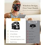 Red Light Therapy Mask for Face, Wireless LED Face Mask, Rechargeable and Adjustable Timer Design with Digital Display for Home Skincare, Dark Black - Image 4