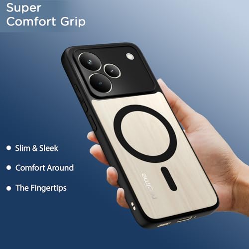 Image of Amazon Basics Back Cover for Realme P4 Pro 5G Compatible with Mag-Safe | Shockproof Design | Hard Transparent Back Case (Black Mag-Safe)