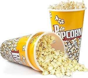 Reusable Plastic Popcorn Buckets Comes in different sizes, 6, Medium