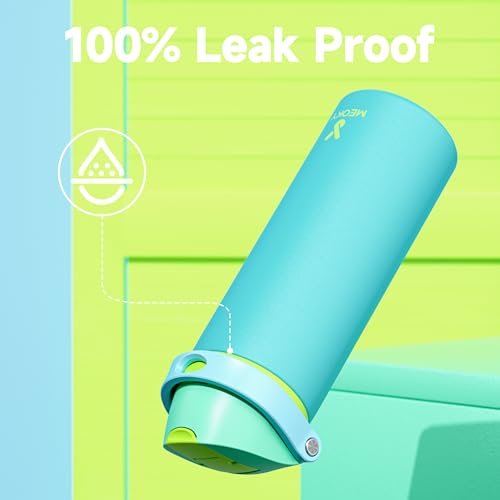 Image of 24 oz Insulated Water Bottle for Men: Meoky Stainless Steel Water Bottle with 2-in-1 Straw and Spout Lid - Leak Proof, Cold for 24 Hours, Fits in Car Cup Holder, BPA-Free for Sports Travel, Teal