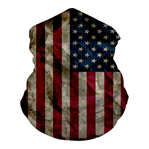 American Flag Cool Seamless Warmer Windproof UV Protection Neck Gaiter Scarf Bandana Face Mask for Outdoor Activities