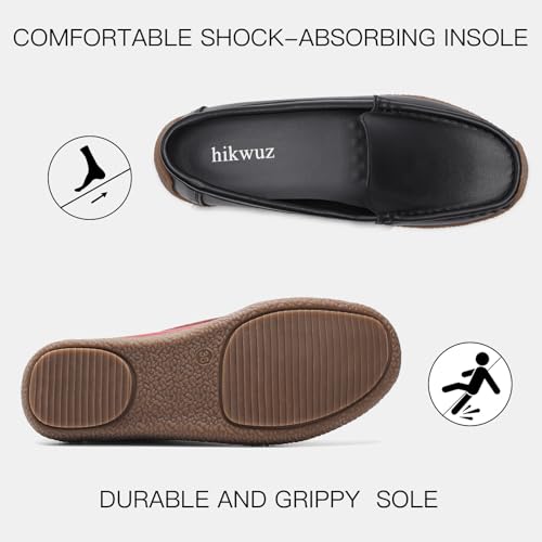 Image of Women's Comfortable & Lightweight Leather Loafers Slip-Ons Driving Walking Mocs Boat Shoes Cute Business Casual Dress Shoes Work Flats for Women