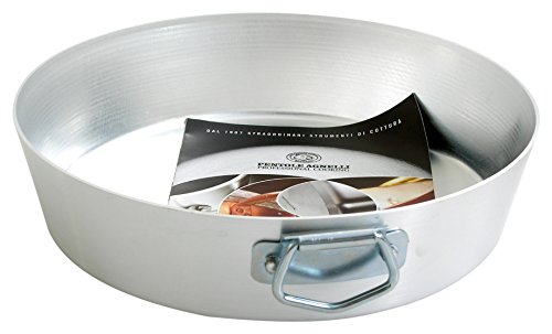 Per cotture al forno Pentole Agnelli Family Cooking Alluminio Tortiera Conica con Anello, Argento, 22 cm