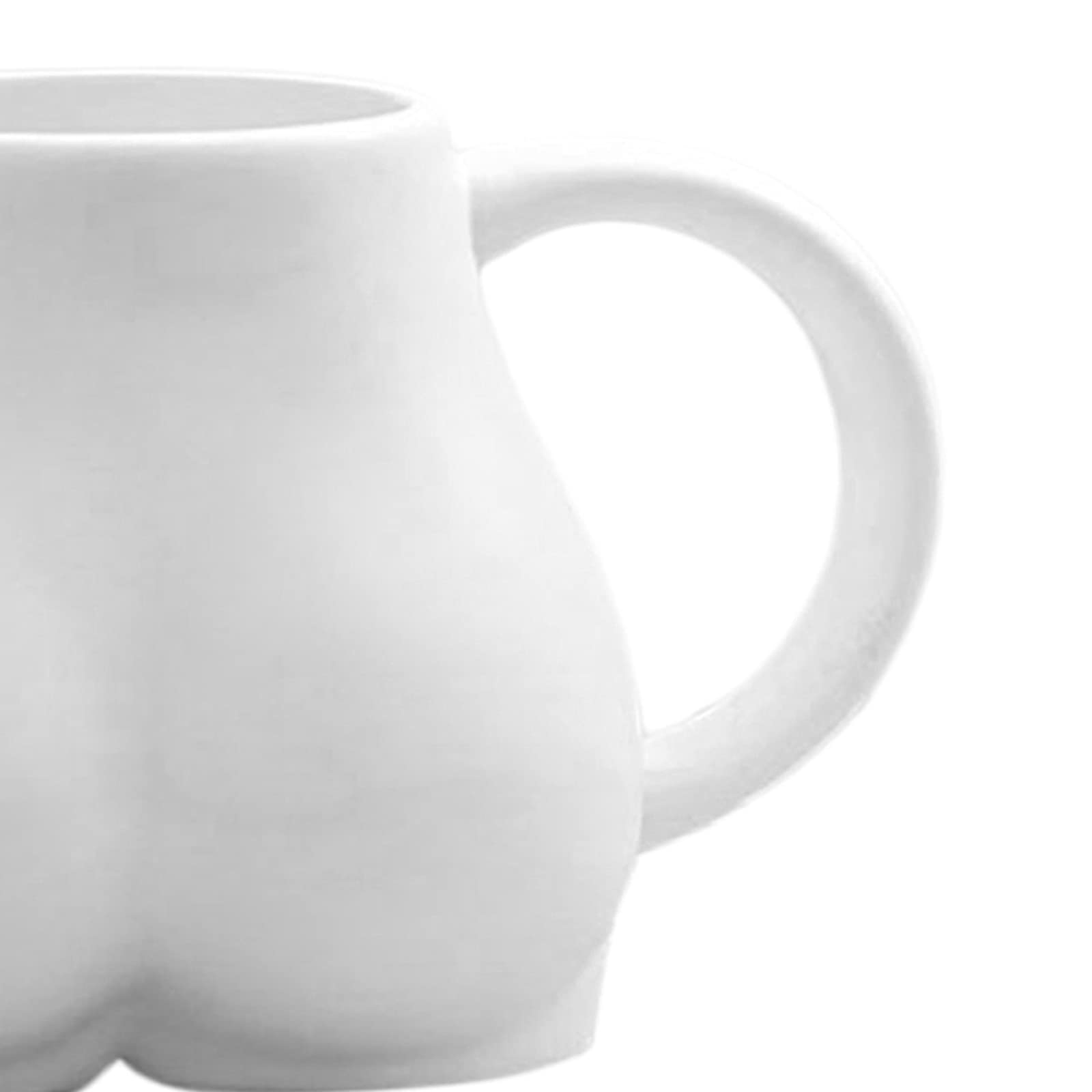 MagiDeal Lustige Kaffeetasse Große Tasse mit Henkel Po-Kaffeebecher aus Keramik Personalisierte Kaffeetasse mit Hintern-Gravur Geschenke für Freunden - Weiß