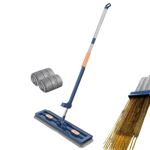 Trapeador plano, mopa de suelo para limpieza de suelos duros de baldosas laminadas, rotación de 360 grados, mopa de microfibra para suelos y mopas de limpieza para suelos y paredes de lavado de