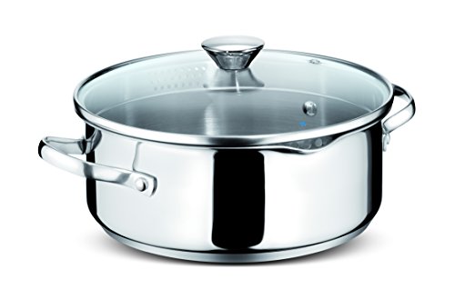 Lagostina Salvaspazio Marmite Acier Inoxydable 24 Cm - Empilable Induction Gaz Four Jusqu'à 250°C