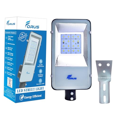 Image of Forus LED Street Light 80W Waterproof with Clamp 5 Years Warranty, Warm White Excellent Quality Street Light, Street Light 80 Watt for Home, Street Lights Outdoor, Street Lamp, LED Street Lights 1Pc