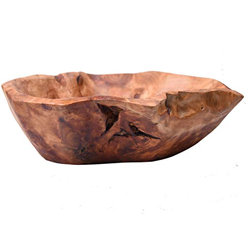 Wood Bowl(12"-14"),Handmade Natural Root Carving Bowl Fruit Salad Bowl Creative Wooden Bowl #TOP2