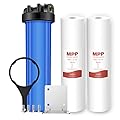 SimPure 20 inch Water Filter Housing DB20P and 20" x 4.5" Sediment Whole House Water Filter Cartridges, Pre-Filtration System for Well and City Water, 1" NPT Port