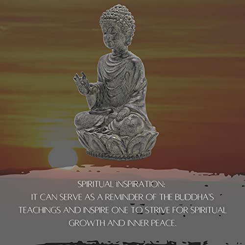 Bellaa 22661 Buddha Blessing Mudra Sitting Statues Indoor Outdoor Figurine Vintage Retro Ancient Collectibles 6 Inch #TOP3