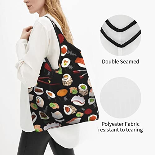 Sac de courses pliable grand format réutilisable lot de 3 cabas noirs compacts - 2